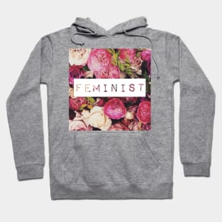 Feminist Floral Label Maker Typography Hoodie